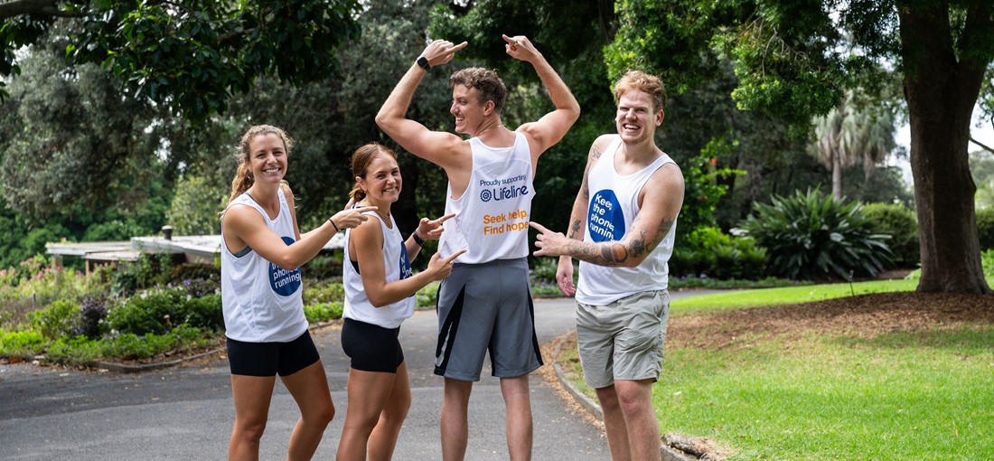 Four Lifeline volunteers at the park