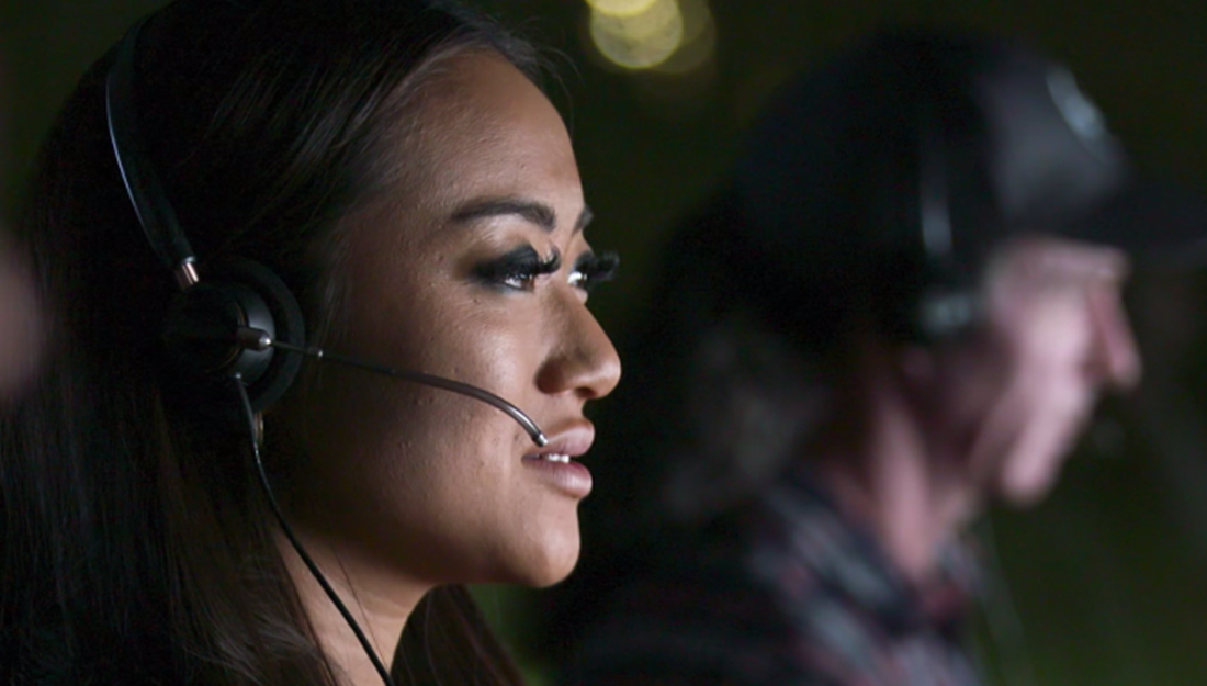 Woman with headset