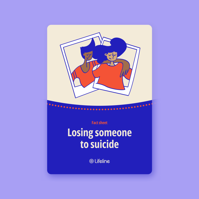 Fact sheet – Suicide – Losing someone to suicide