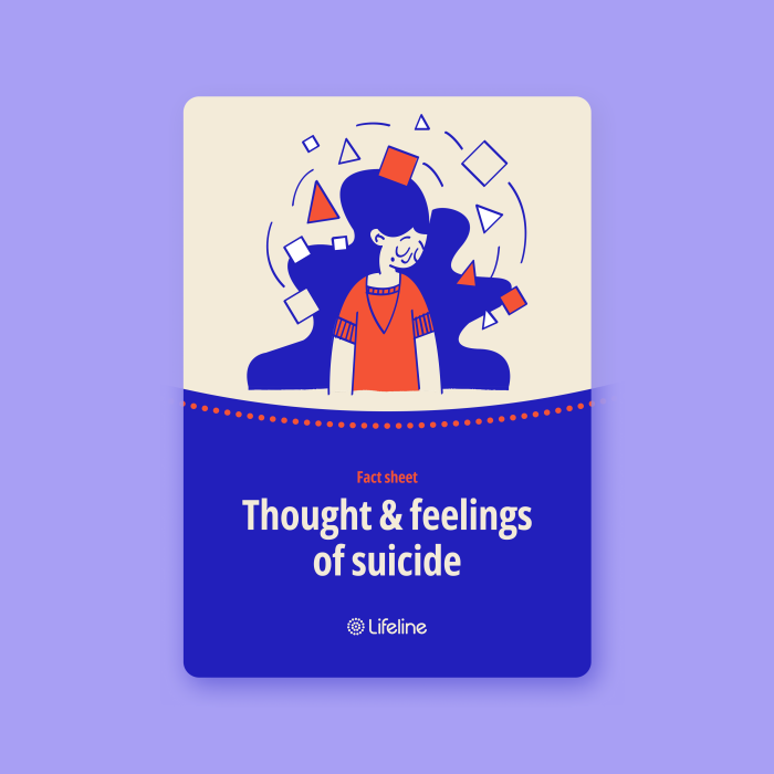 Fact sheet – Suicide – Thoughts & feelings