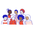 Illustrations – Group of diverse people – No background