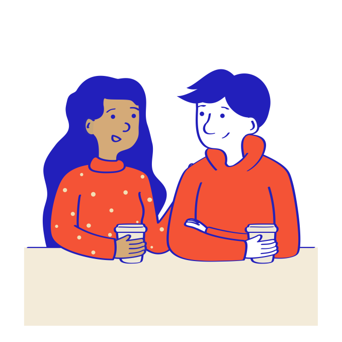 Illustration – People supporting on another